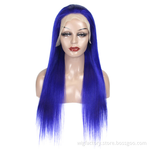 factory price brazilian lace frontal wigs,13*4 lace front wigs human hair color,highlight yellow straight lace frontal wig